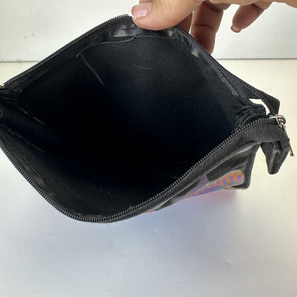 Laurel Burch Bag Cosmetic Black Canvas 3 Cats Zipper 8 x 6 x 2 - Picture 6 of 8